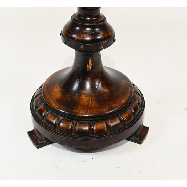 Antique Carved Mahogany Floor Lamp For Sale - Image 4 of 7