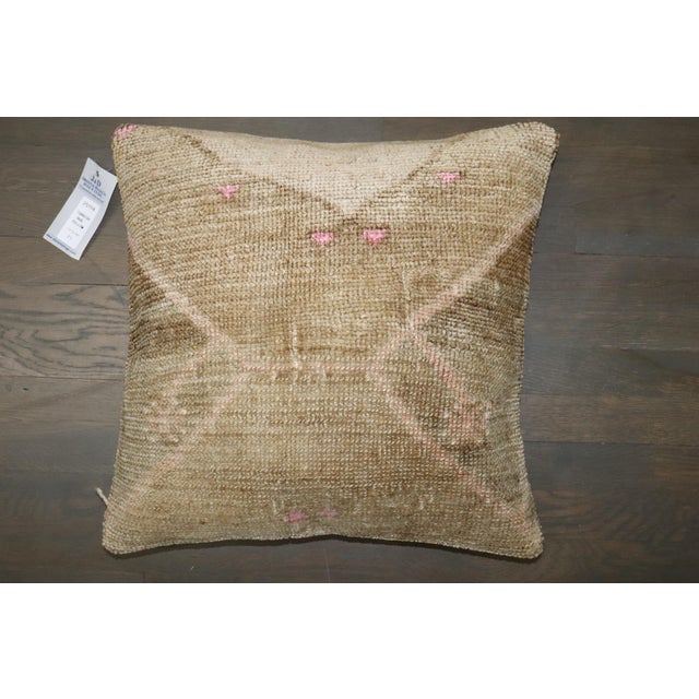 Mid-Century Modern Vintage Zabihi Collection Large Turkish Rug Pillow For Sale - Image 3 of 4