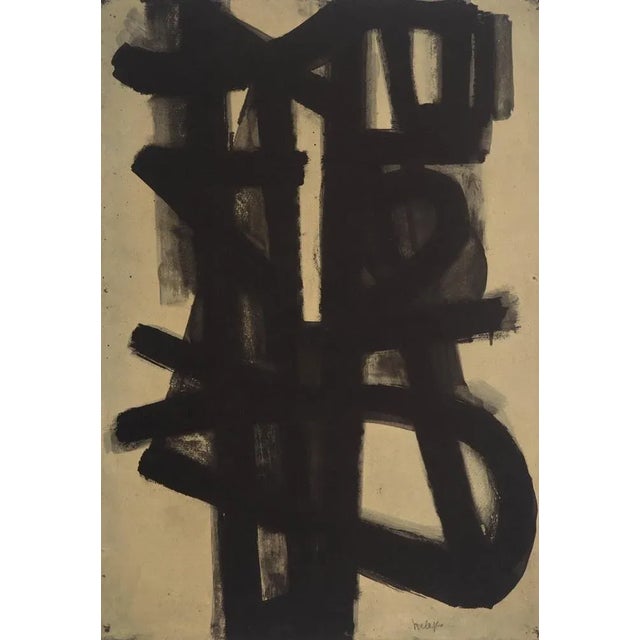 Pierre soulages (1919-2022) painting ii 1947, 1962 heliogravure after a painting on paper from 1947 signed in the plate on...