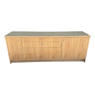 Vintage 1970s Jack Cartright for Founders Furniture Light Elm Wood Low Dresser For Sale