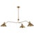 AERIN for Visual Comfort Signature Charlton Large Triple-Arm Chandelier in Hand-Rubbed Antique Brass For Sale