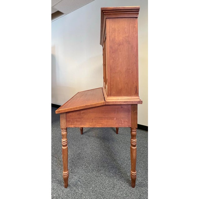 Antique Southern Pine Two Piece Plantation Secretary Desk For Sale - Image 11 of 12