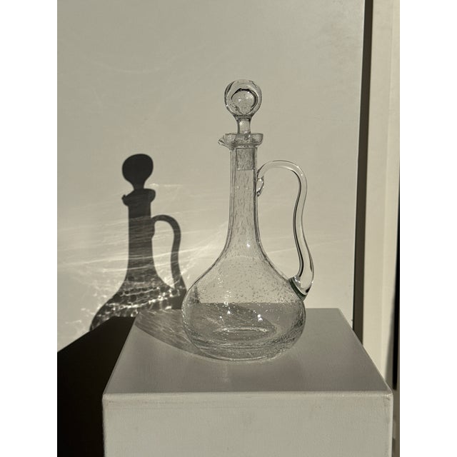 Large Clear Glass Carafe with Stopper from Biot, 1956 For Sale - Image 8 of 13