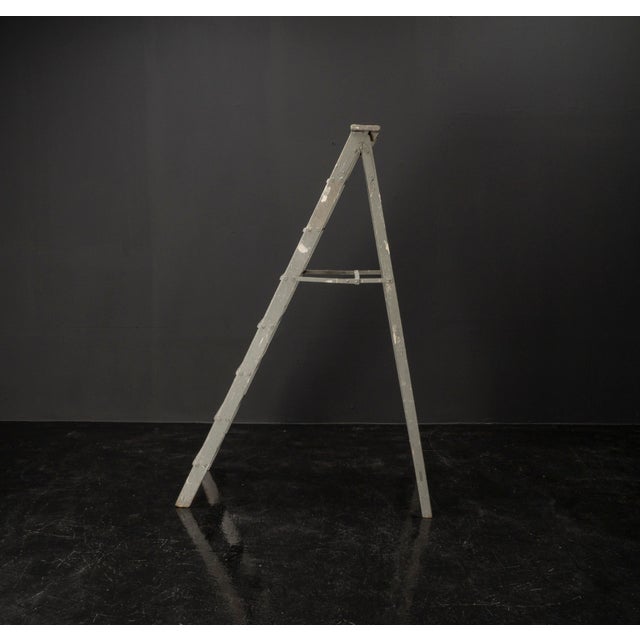 Vintage Folding Ladder in Grey For Sale - Image 10 of 18