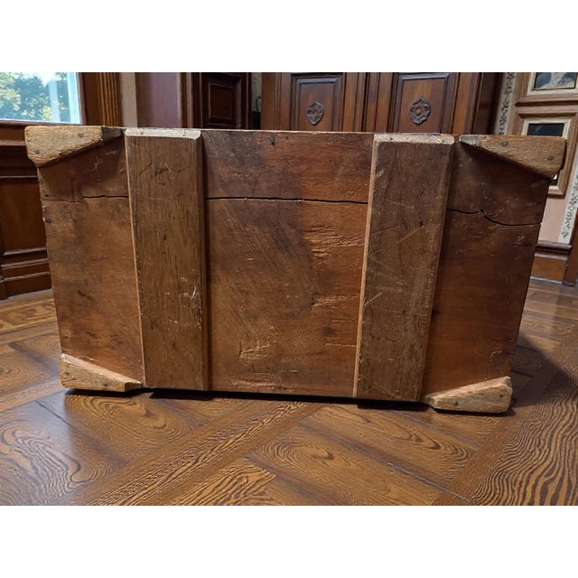 Early 19th-Century, Southern German/Alpine, Painted Locking Document Chest With Bell-Lock & Interior Lid Compartments For Sale - Image 11 of 14