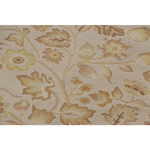 2010s Rug & Kilim’s Tudor Style Rug in White With Beige-Brown Floral Patterns For Sale - Image 5 of 9