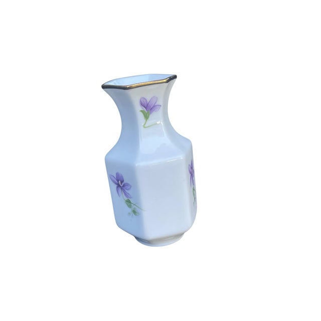 Vintage “Wild Violets” by Aynsley Fine English Bone China Bud Vase For Sale In Milwaukee - Image 6 of 7