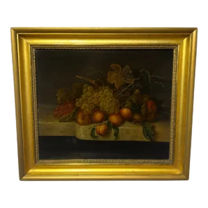 19th Century American, School of George Hetzel O/C Still Life Circa 1868