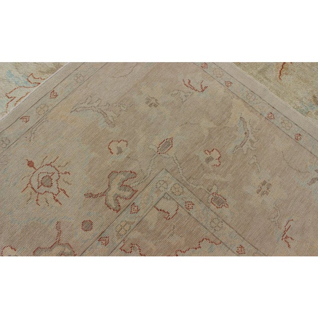 Large Turkish Oushak Rug With Pastel Colors and All-Over Floral Design For Sale - Image 11 of 13