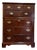 Vintage Drexel Heritage Chippendale Flame Mahogany Tall Chest / Dresser For Sale