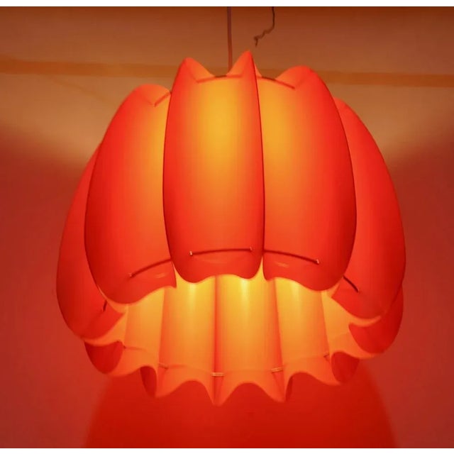 1970s Danish Red Plastic Lamp For Sale - Image 5 of 12