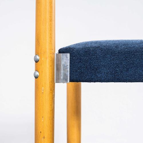 Vintage Blue Upholstered Dining Chairs, 1980s, Set of 4 For Sale - Image 9 of 11