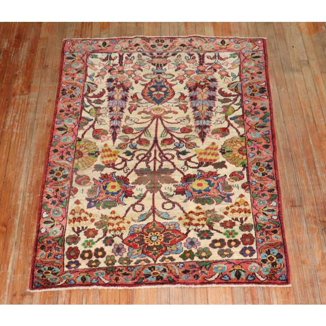 Vintage Zabihi Colllection Botanical Turkish Carpet - 4'2" x 5'9" For Sale - Image 4 of 10