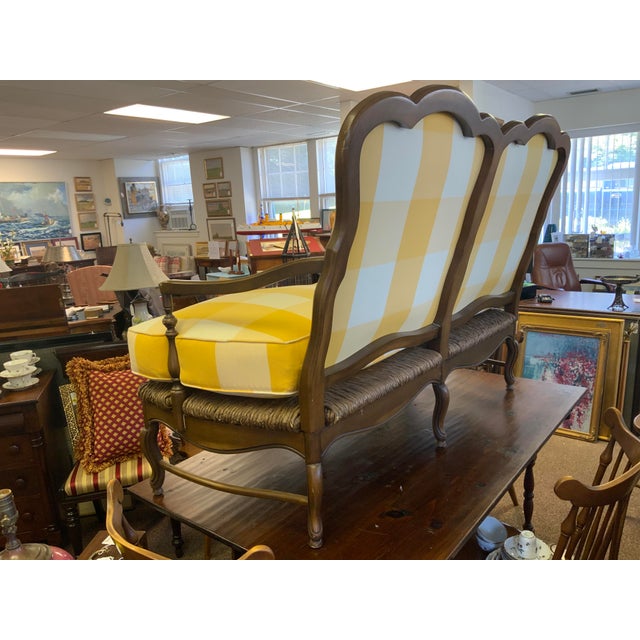 French Country 20th Calico Corners Country French Style Setee For Sale - Image 3 of 11