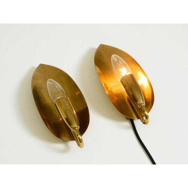 Gold Mid-Century Modern Cone Brass Wall Lamps, 1950s, Set of 2 For Sale - Image 8 of 15