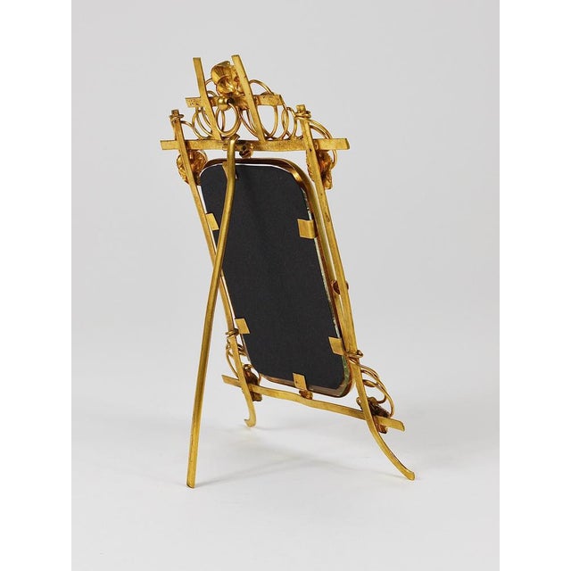 Gold Art Nouveau Floral Gilt Brass Picture Frame, 1890s For Sale - Image 8 of 15