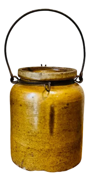 Parisian Cream Stoneware Delivery Pot, 19th Century