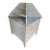 White Display Cabinet With Gray and White Marble Top and Tiered Shelves For Sale
