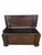 A rustic chest in walnut, Italy, dated 1799. The date is carved into the front panel, set in a scroll of leaves and...