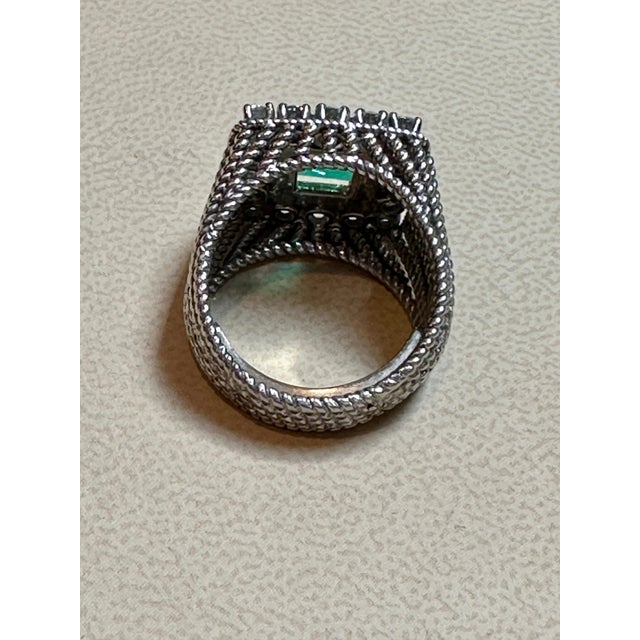 AGL Certified 2.14 Ct Colombian Minor Traditional Emerald & Diamond Ring 18KYG For Sale - Image 10 of 18