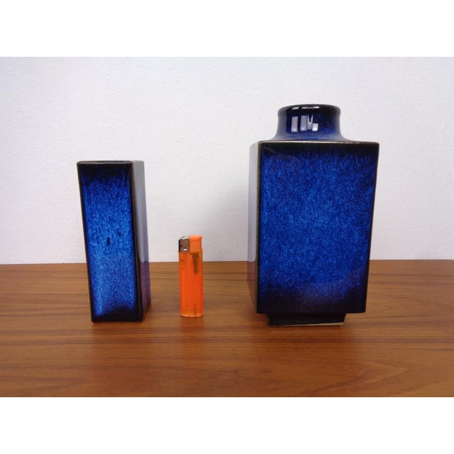 Blue Japanese Ceramic Vases, 1960s, Set of 2 For Sale - Image 9 of 16