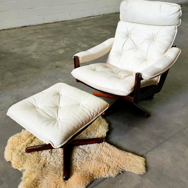Set of Vintage Norwegian Rosewood Relax Armchair and Ottoman, 1970 For Sale - Image 7 of 7