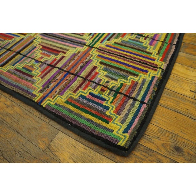 Transparent Great Multi Color With Prefect Dimensional Design American Hooked Rug For Sale - Image 8 of 9