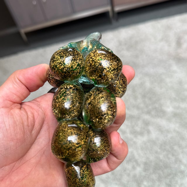 Glass Italian Murano Art Glass Grape Cluster Sculpture For Sale - Image 7 of 8