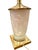 An American Art Deco Frosted Glass and Brass "Four Seasons" Table Lamp. The glass body designed by Carl Schmitz (1900-...