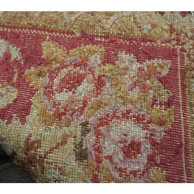 Special Tan Beige Color With Great Geometric Design Vintage Needlepoint Rug For Sale - Image 15 of 15