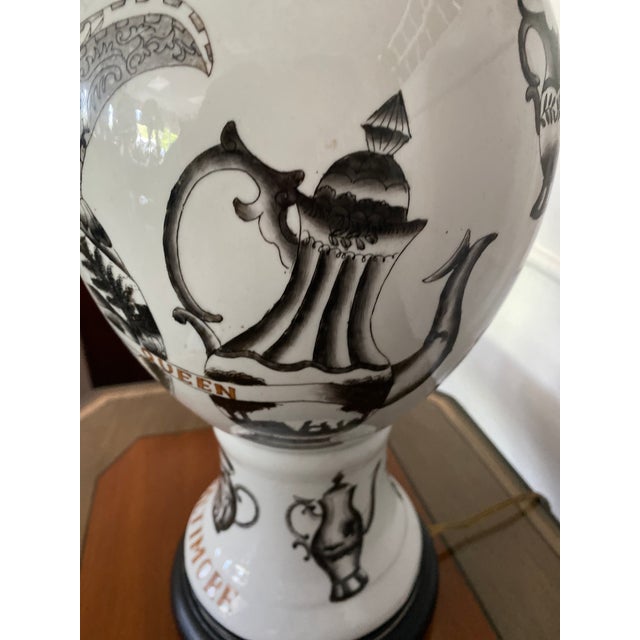 Early 20th Century 1840's C Levering Importer Hand-Painted Baltimore Advertising Lamp For Sale - Image 5 of 13