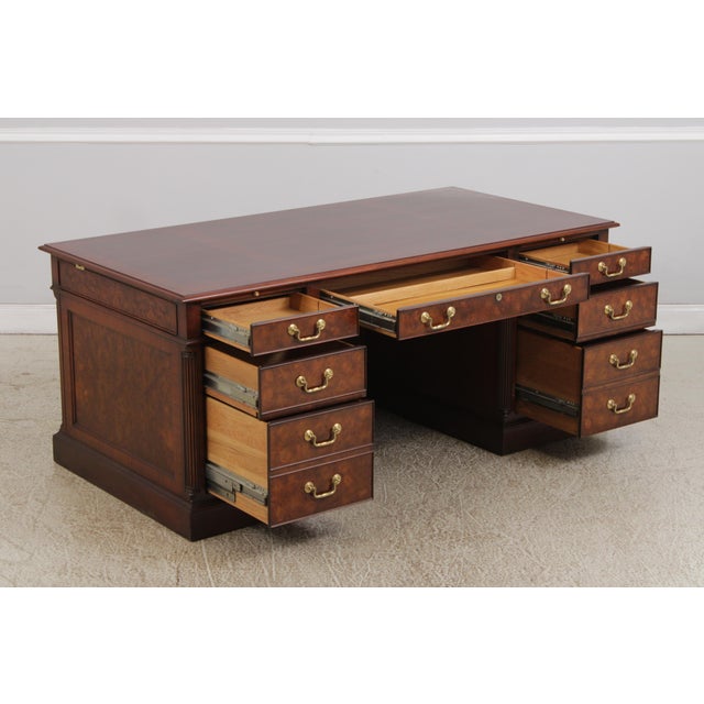 Councill Furniture Councill Business Large Walnut Executive Office Desk For Sale - Image 4 of 18