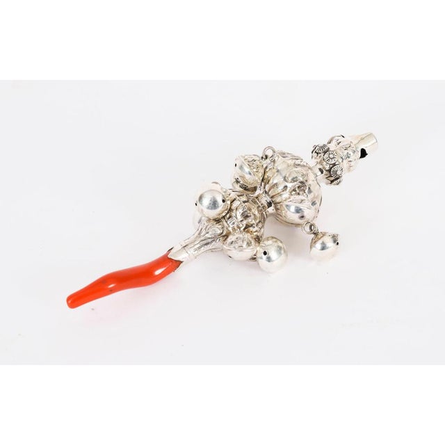 Vintage Sterling Silver Baby Rattle, 20th Century For Sale - Image 3 of 15