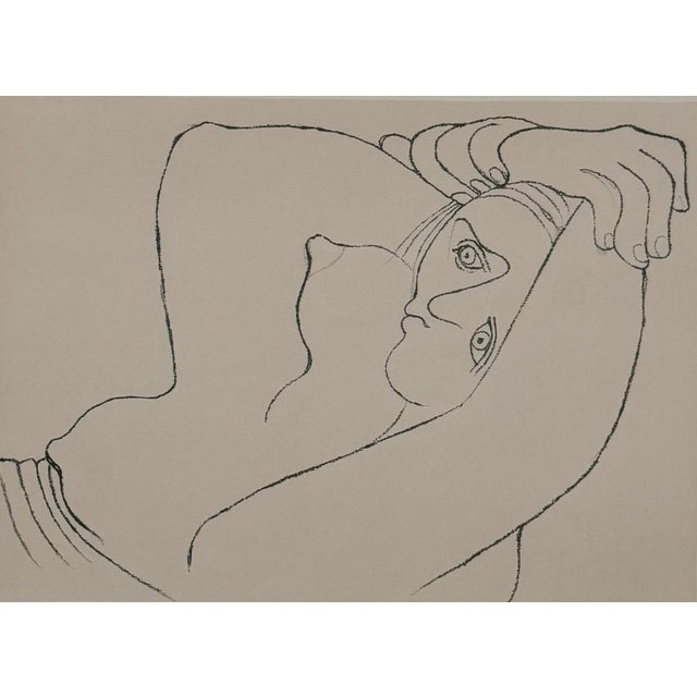 Pablo Picasso (after) "Femme Couchee" limited edition print on Arches paper, Hand signed by Marina Picasso lower right and...