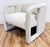 Milo Baughman for Thayer Coggin Newly Upholstered Ivory Channeled Velvet Rounded Back Parsons Chair For Sale - Image 4 of 11