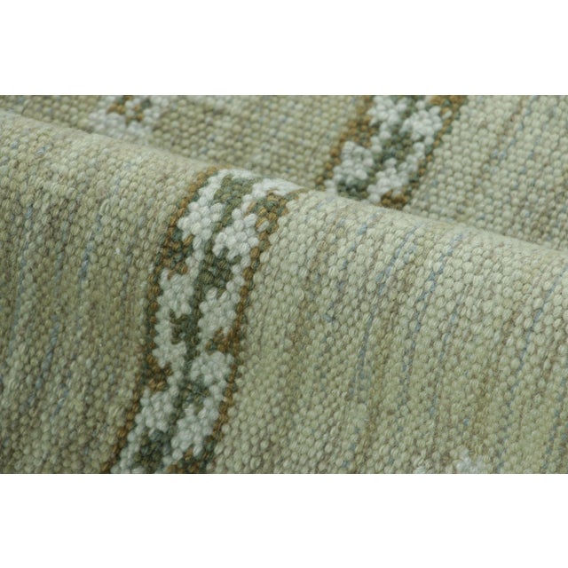Rug & Kilim’s Scandinavian-Inspired Rug, “Marta Stripe" Design in Sage and Olive For Sale In New York - Image 6 of 7