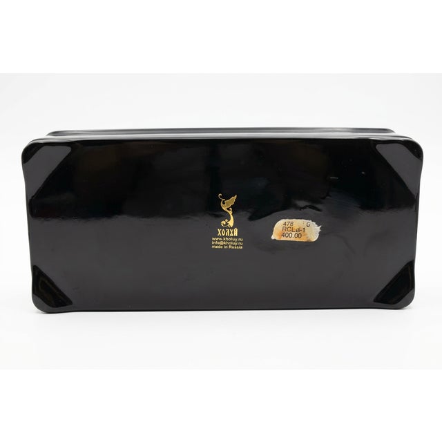 Russian Kholuy Panoramic Saint Petersburg Hand Painted Lacquer Casket Box Signed For Sale - Image 16 of 16