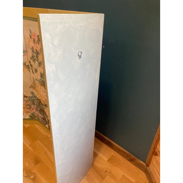 Green Mid 20th Century Japanese Style Screen Hand Painted by Lucien Leinfelder For Sale - Image 8 of 11