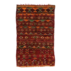 Vintage Earth-Tone Boujad Moroccan Rug - 04'09 X 07'07