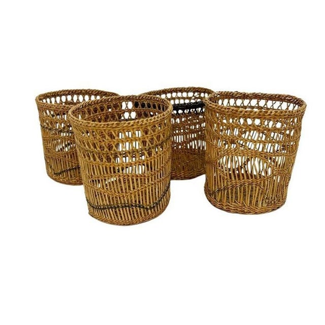 A set of four antique finely woven cup holders or cup sheaths. This set is from the 1920s and in fabulous condition for...