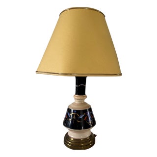 Art Deco Table Lamp in Glazed and Gilded Porcelain, 1920s For Sale