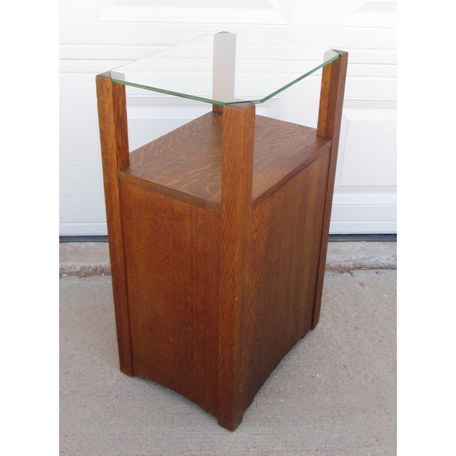 Arts and Crafts Mission Oak Smoker's Table Vice Cabinet by Conrey Davis For Sale - Image 11 of 12