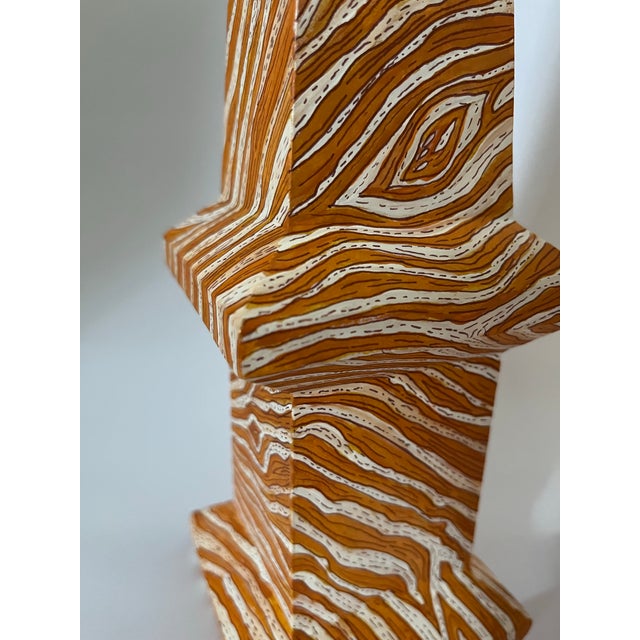 Hand Painted Chinese Faux Bois Style Obelisks a Pair For Sale - Image 10 of 12