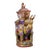 Chinese Yellow Ground Famille Rose Porcelain Zun Vase With Bull Handles For Sale
