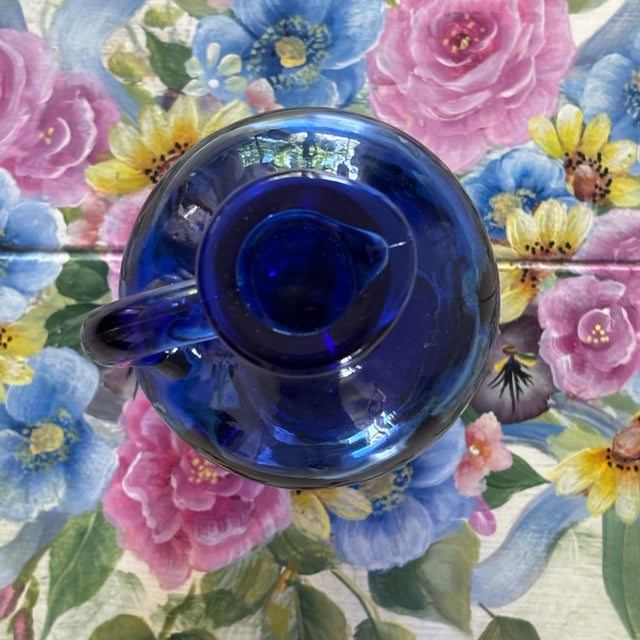 1970s Cobalt Blue Glass Apothecary Handle With Cork For Sale In Columbus - Image 6 of 11
