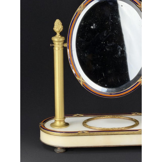 Napoleon III French Ormolu Opaline Vanity Mirror, 1870s For Sale - Image 5 of 11