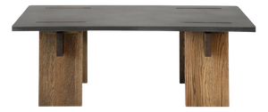 Arnold Dark Concrete Top and Dark Oak Legs Coffee Table by Eberhart Furniture