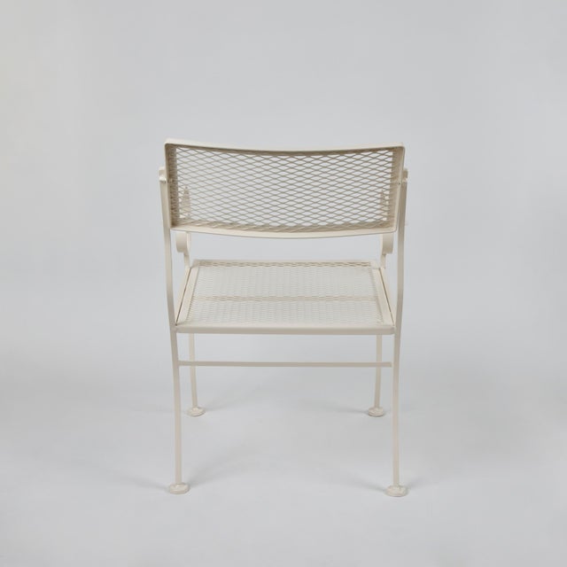 Vintage Iron Outdoor Dining Chairs W/ Metal Mesh Seats + Backs | Set of 8 For Sale - Image 11 of 14