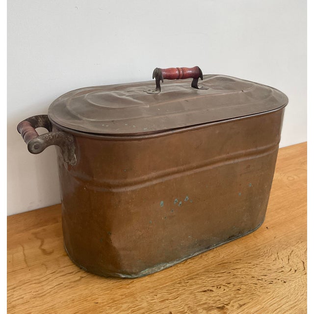 Antique Copper Boiler Tub With Lid For Sale - Image 17 of 18