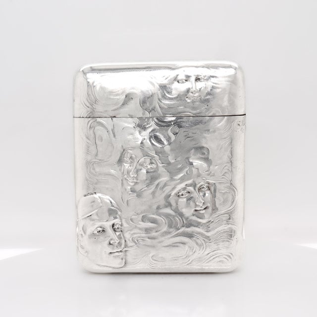 Antique Blackinton & Co. Art Nouveau Smokers Repousse Sterling Silver Matchsafe For Sale - Image 4 of 10